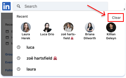 Click on clear button to delete your past searches