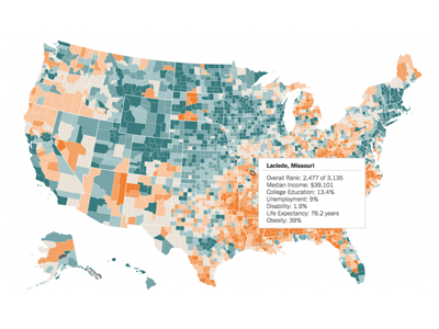 Image of a interactive map data visualization technique
