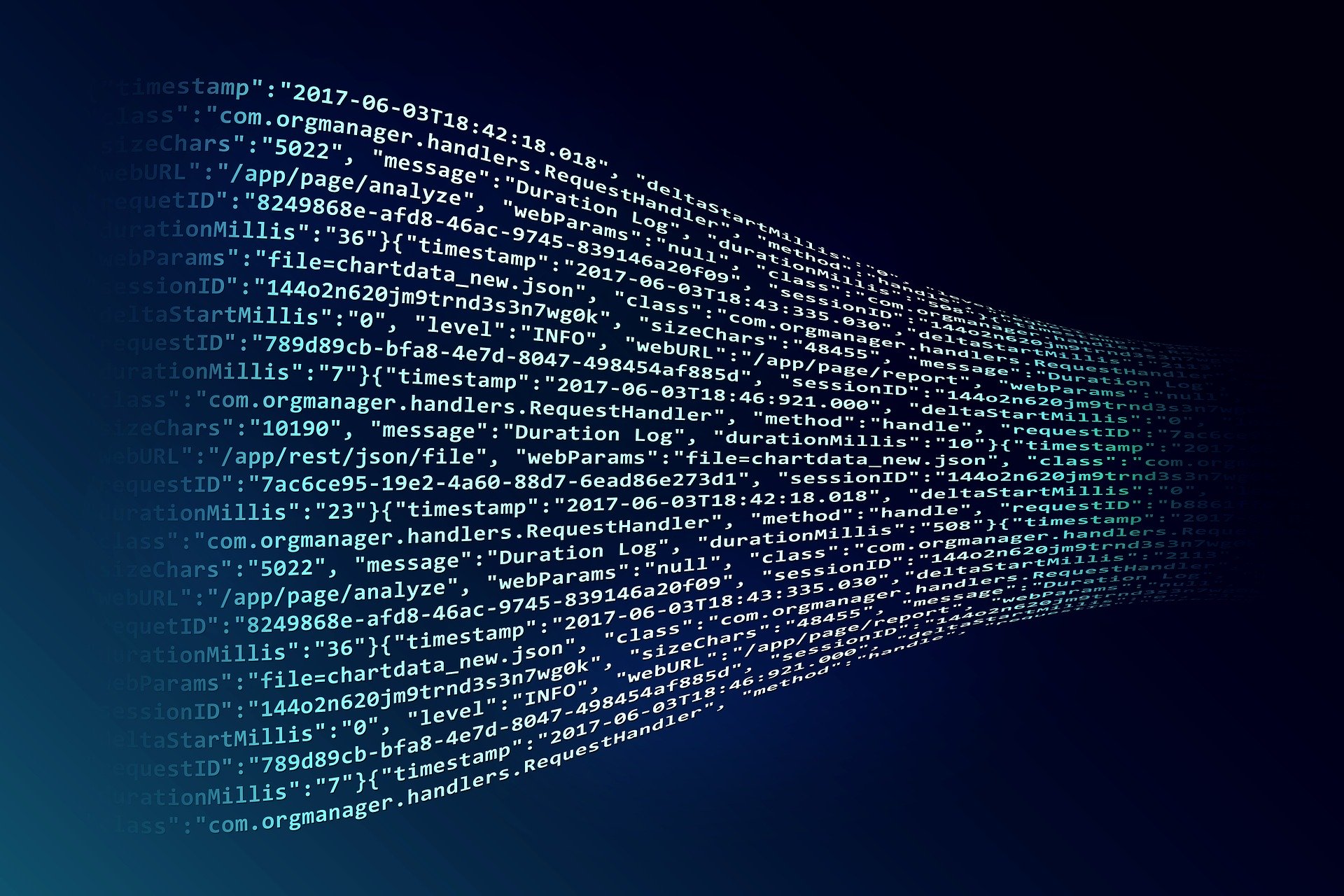 Image shows generic lines of code, symbolizing the big data involved with data exploration and data mining.