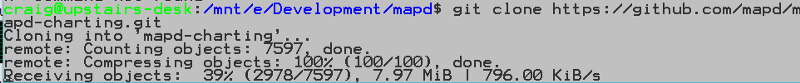 cloning into MapD charting with npm
