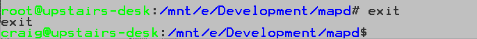 Exit bash running as root
