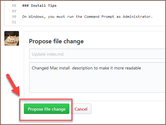 Propose the change