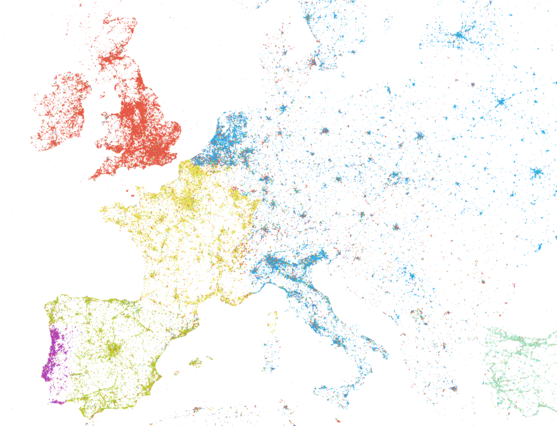 Vega-rendered image of tweets in Europe