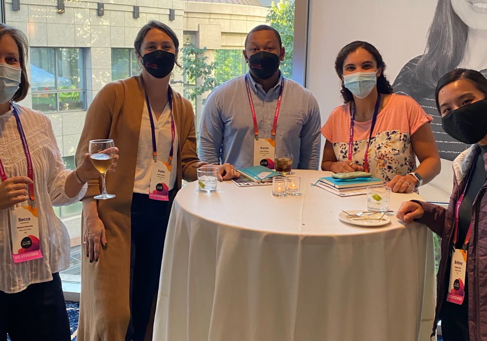 A group of ATI attendees at a social.