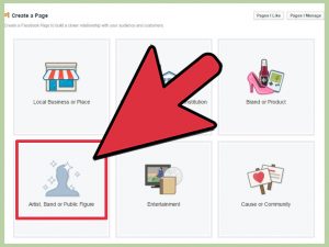 facebook marketing for musicians needs you to select 'artist' or 'band' for your page