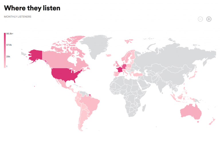 Spotify for Artists gives you useful data on how people hear your music. 