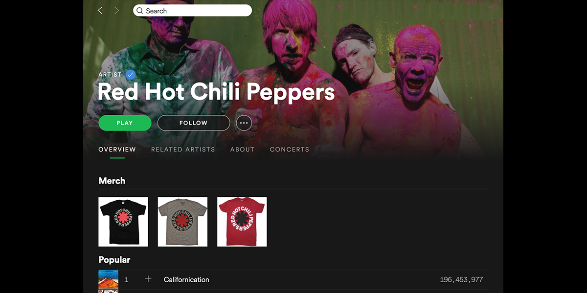 Spotify allows you to sell artist merch.