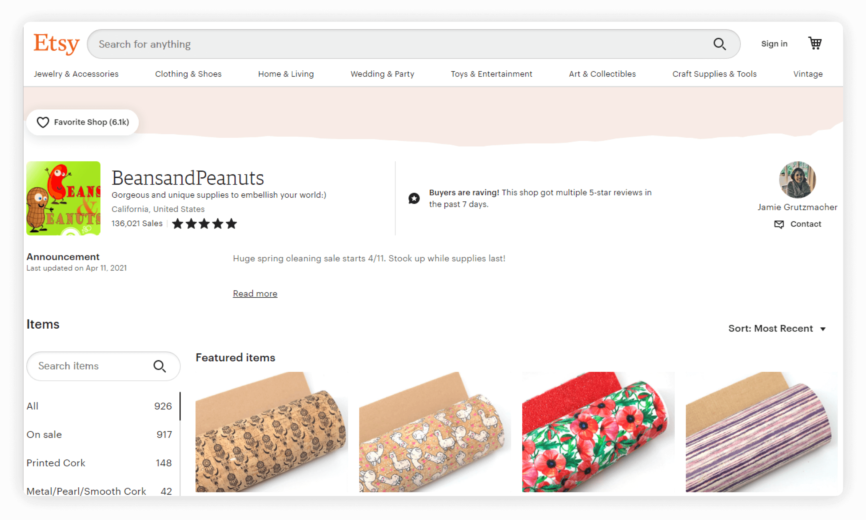 Etsy Seller Interview with Jamie of Beans and Peanuts