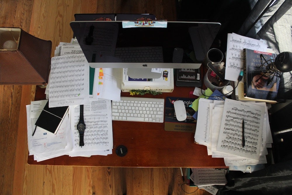 messy and dirty desk that must be cleaned
