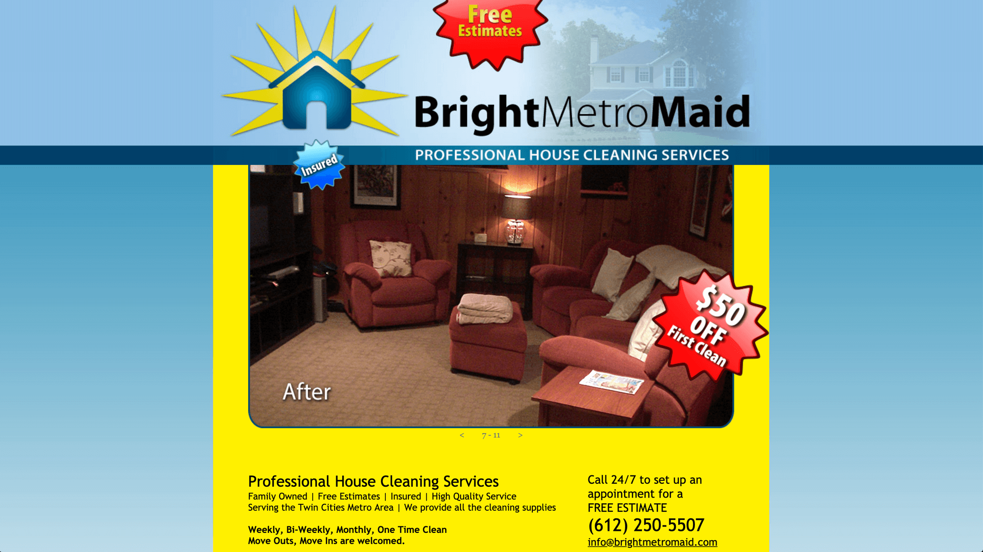 bright metro maid house cleaning
