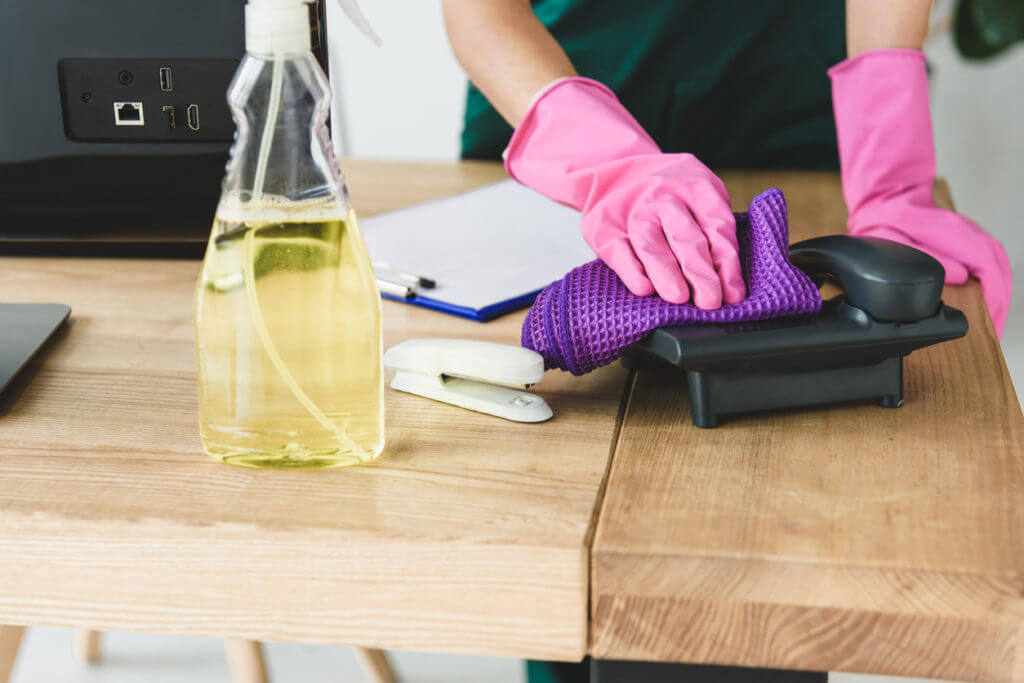 cleaner wiping surfaces