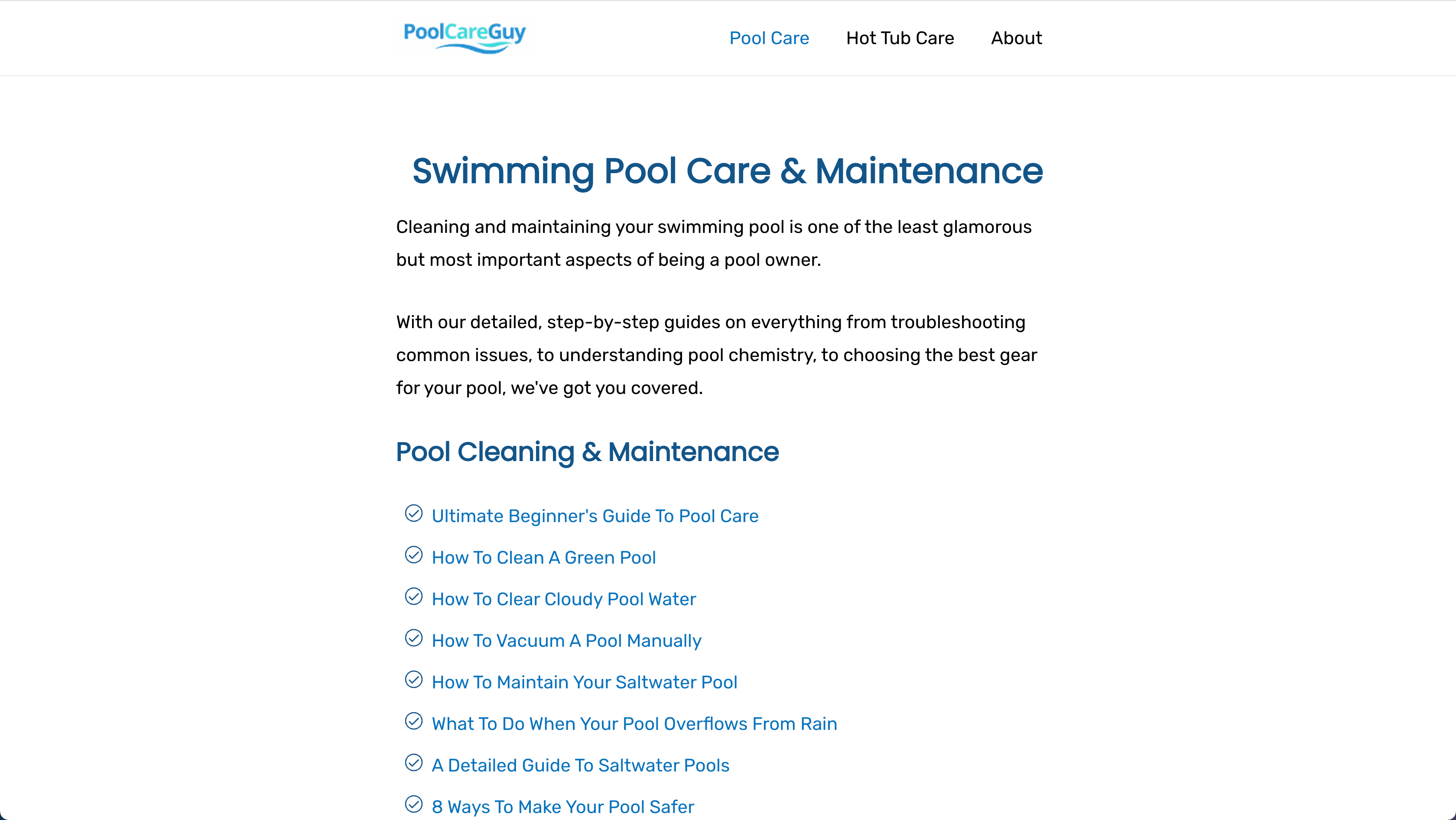 pool care guy blog