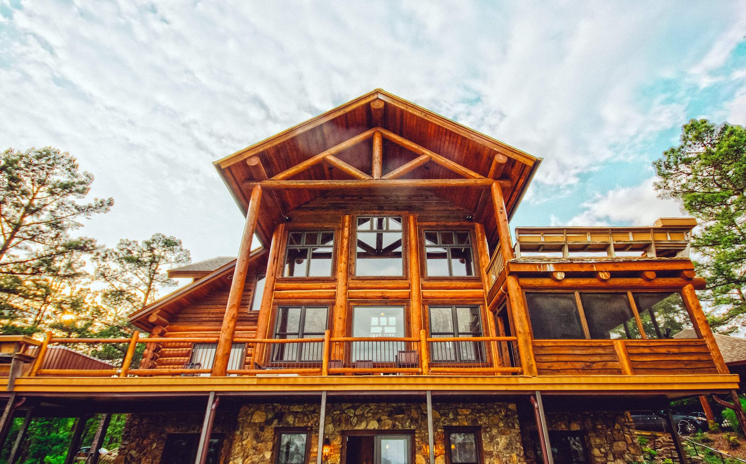 a clean cabin exterior