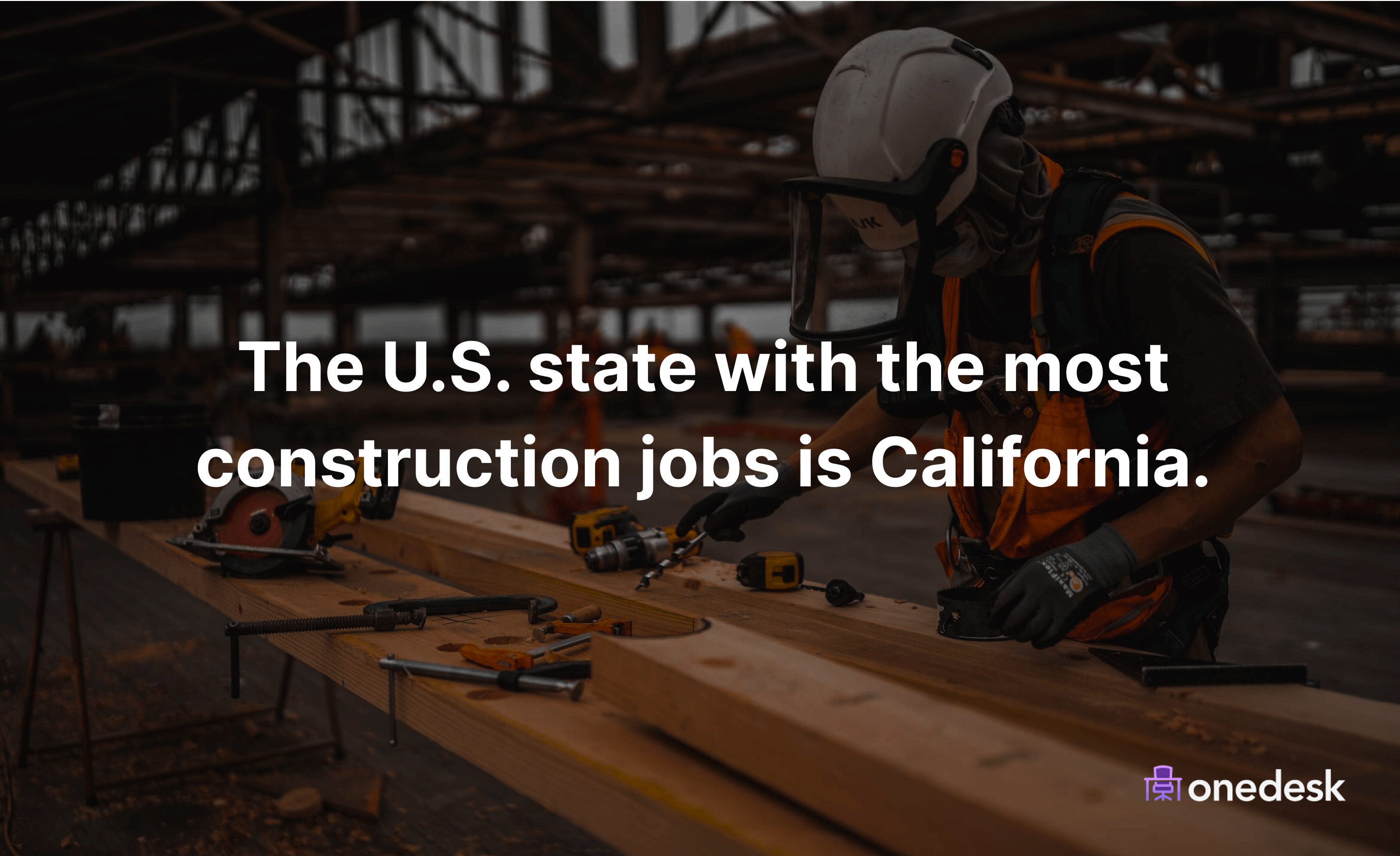 usa state with the most construction jobs