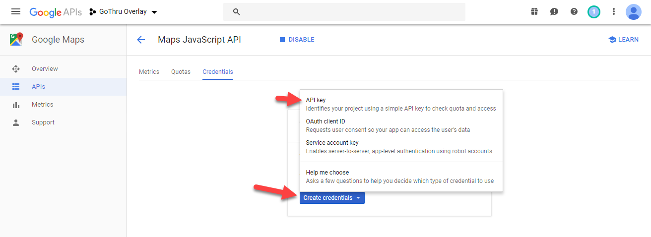 Create Google API Keys for your custom 360 Virtual Tours