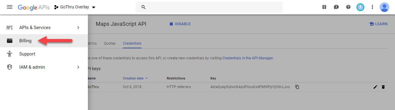 Create Google API Keys for your custom 360 Virtual Tours