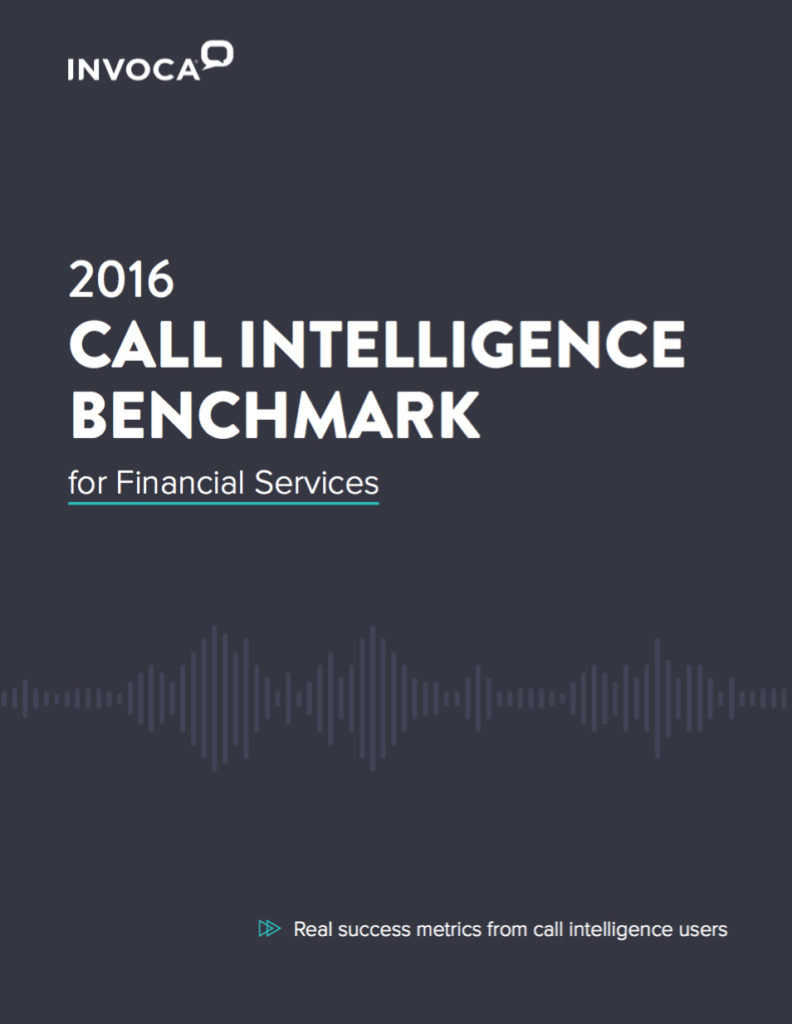 2016 Call Intelligence Benchmark for Financial Services