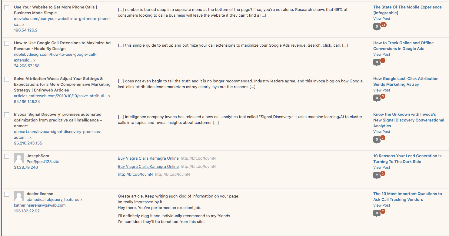 Blog comments are spammy junk. Just turn the comments off already.