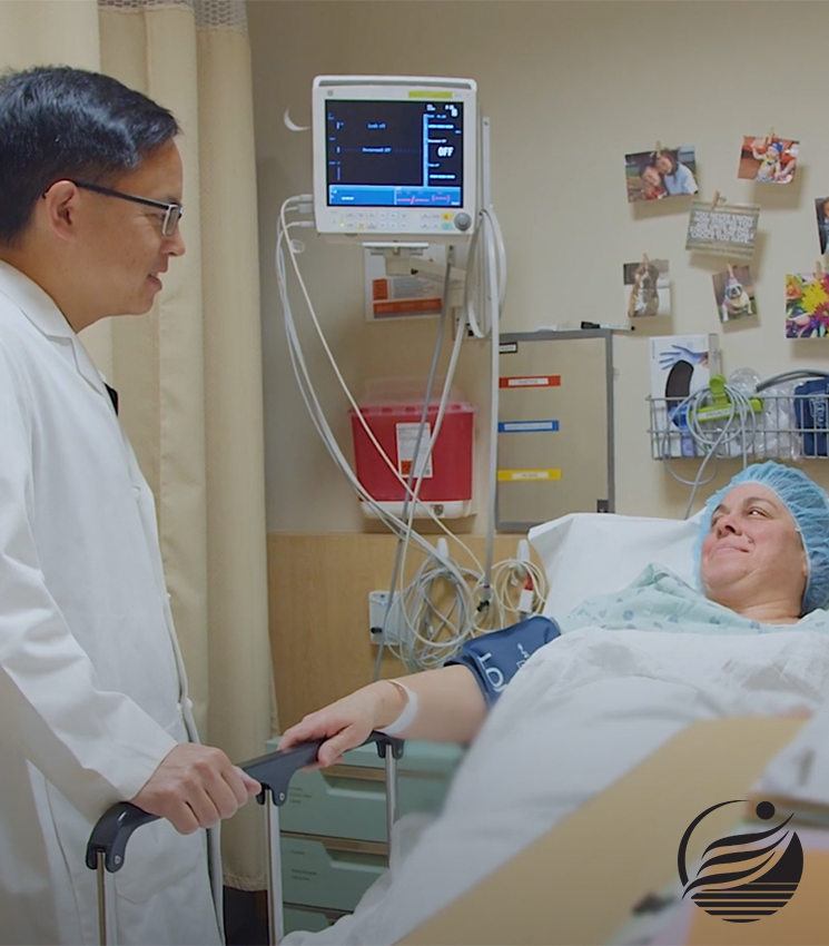 dr brian chin with bariatric surgery patient before surgery begins