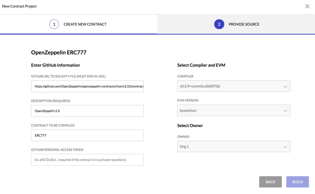 Kaleido Smart Contract Management - Github SCM