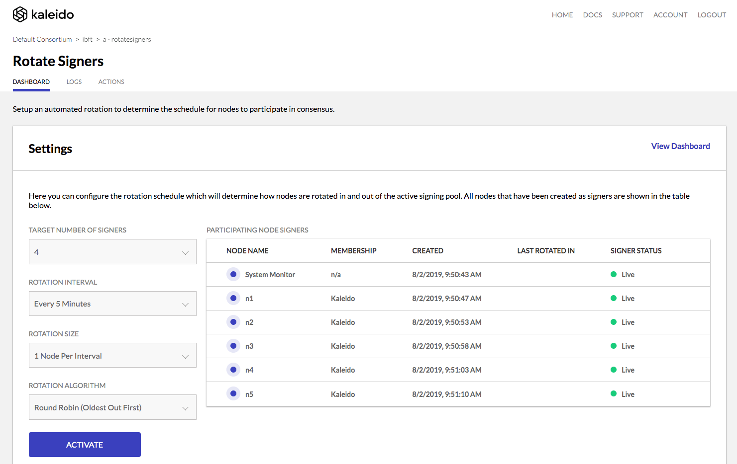 enable the Rotate Signers service instruction 3