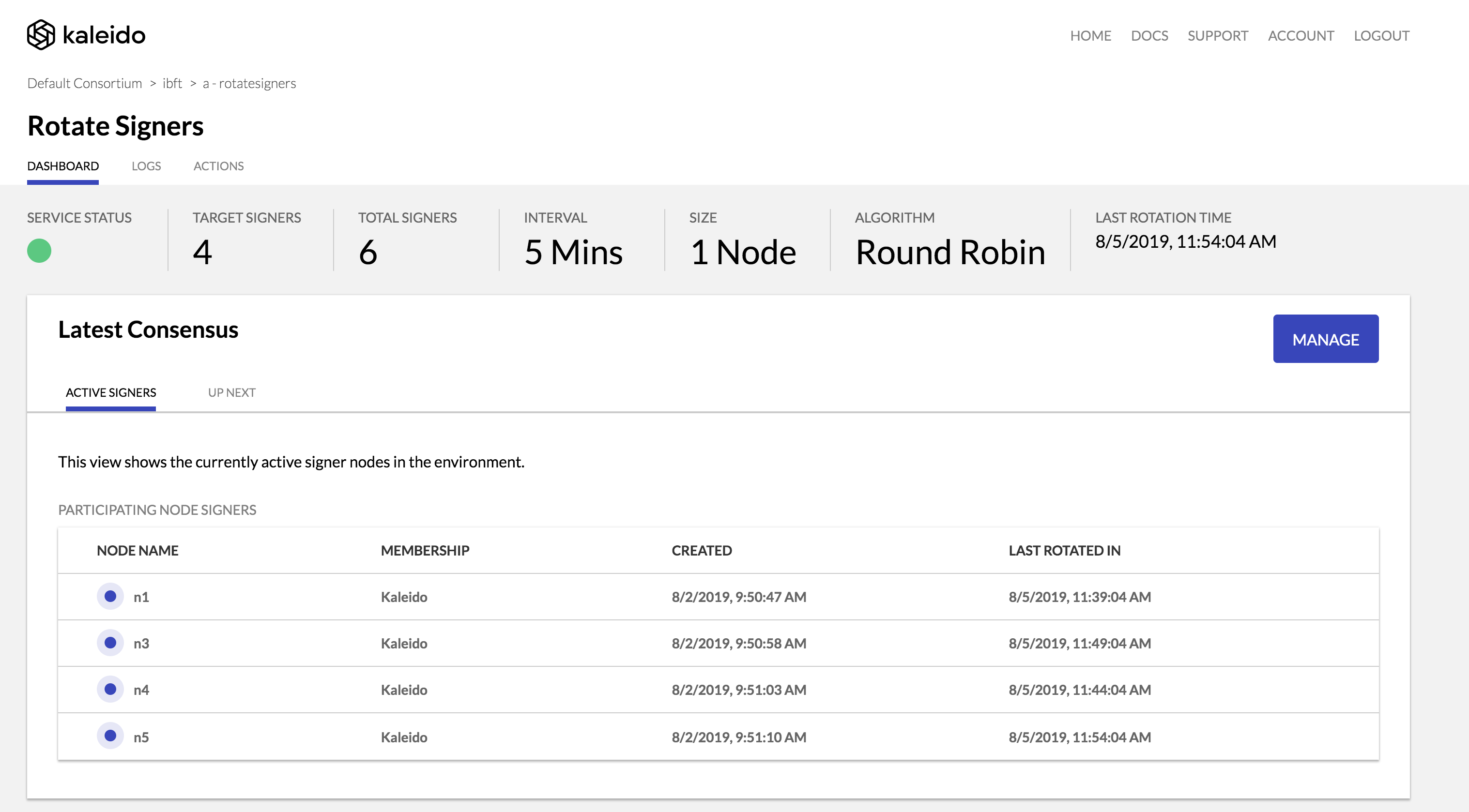 enable the Rotate Signers service 