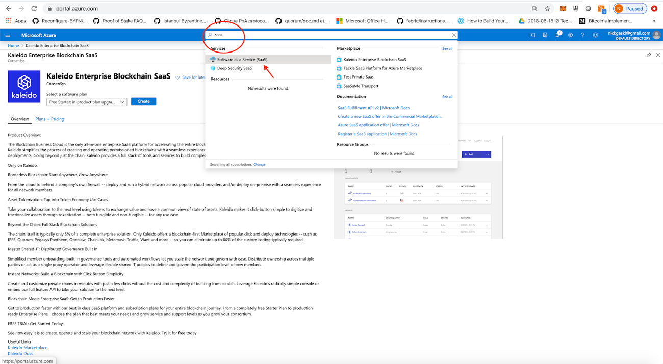 Enable Azure billing on Kaleido step 3