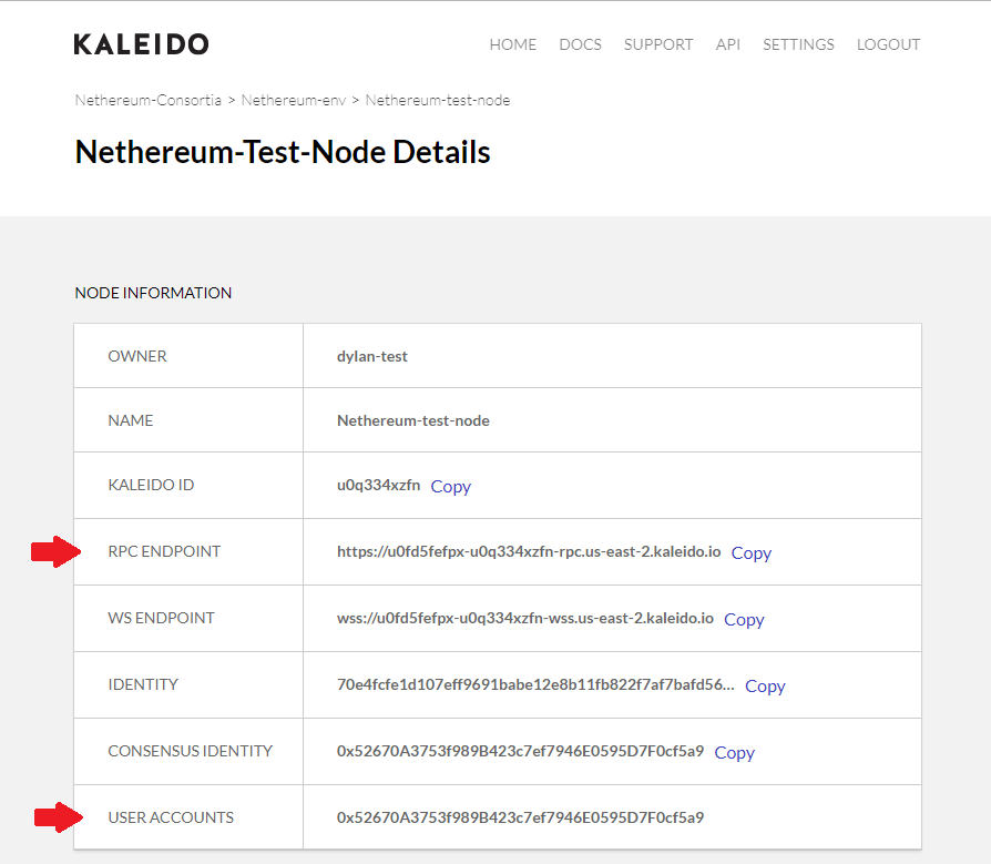 Node Detail Page