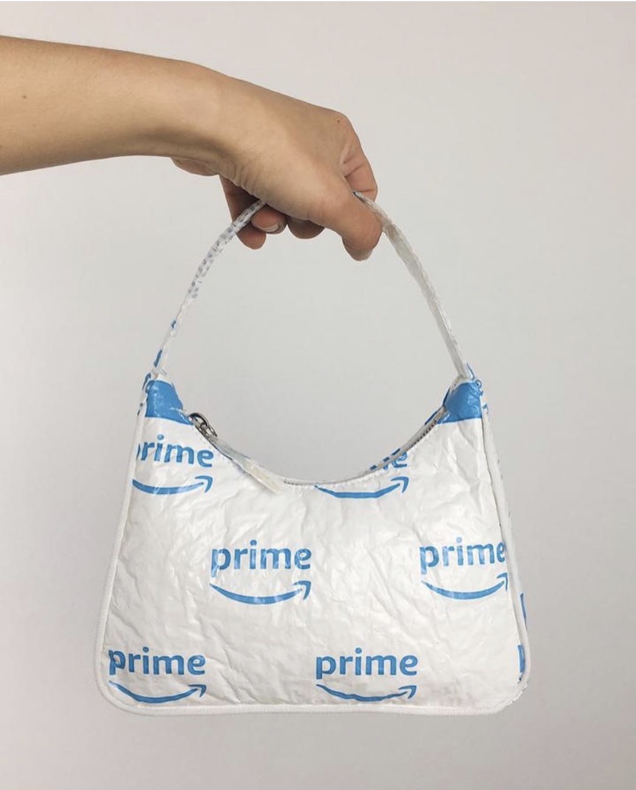 A remake of the prada bag using Amazon packaging