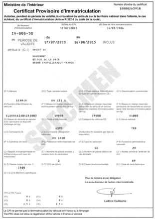 Le Certificat Provisoire d’Immatriculation (CPI)