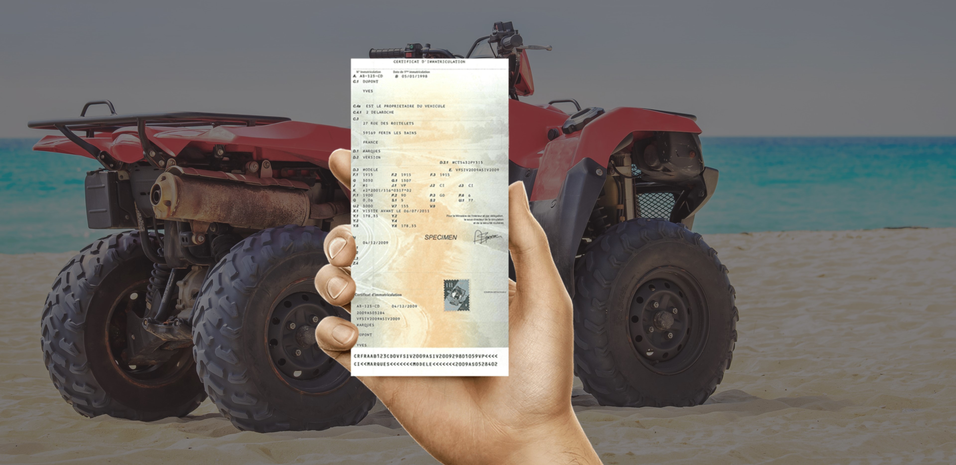 Perte carte grise quad