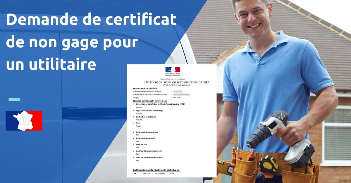 certificat de non gage utilitaire