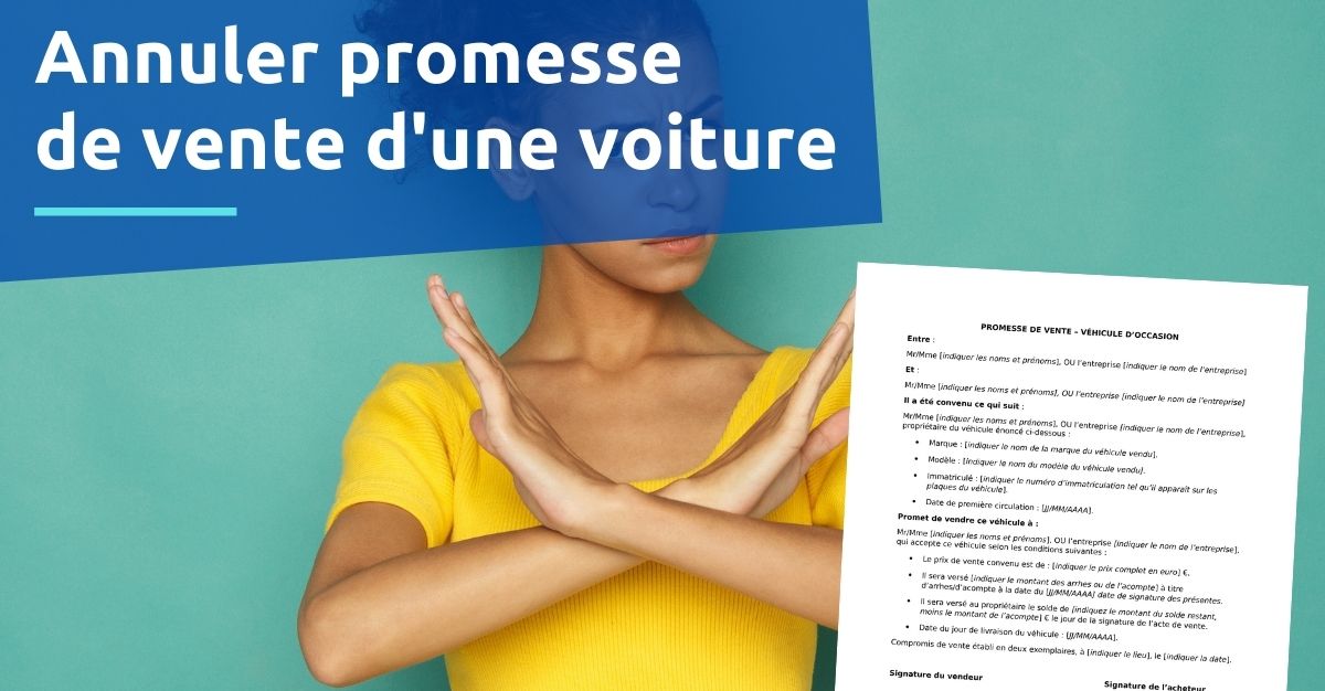 annuler la promesse de vente d'une voiture