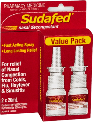 Sudafed Nasal Spray 20ml 2 Pack