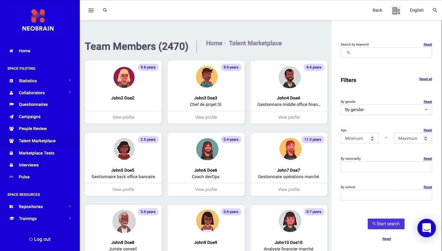 Talent Marketplace Neobrain visuel