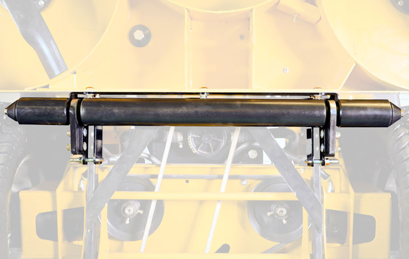 Image of a roller mounted under a mower behind the deck