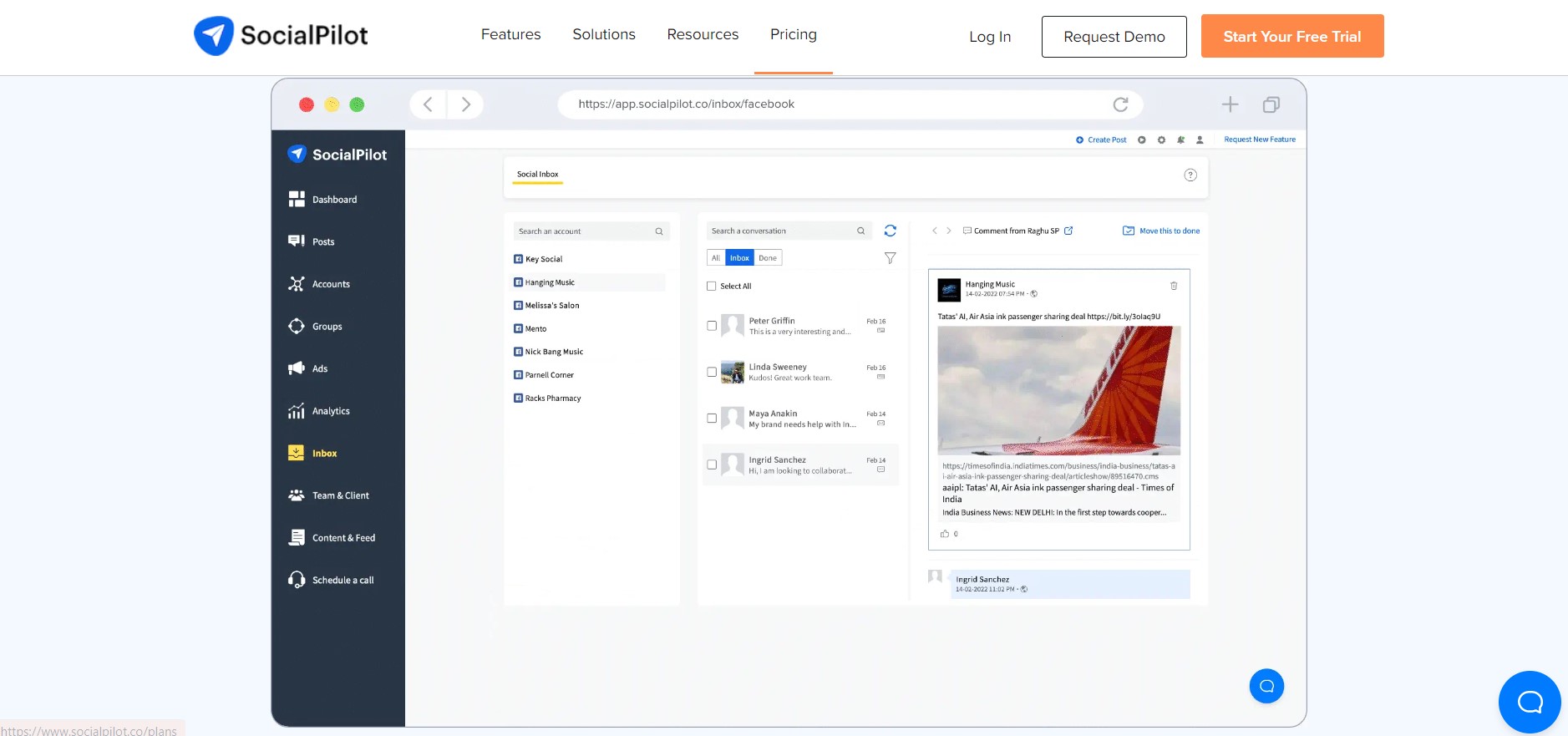 Screenshot Of Socialpilot, A Social Media Scheduler