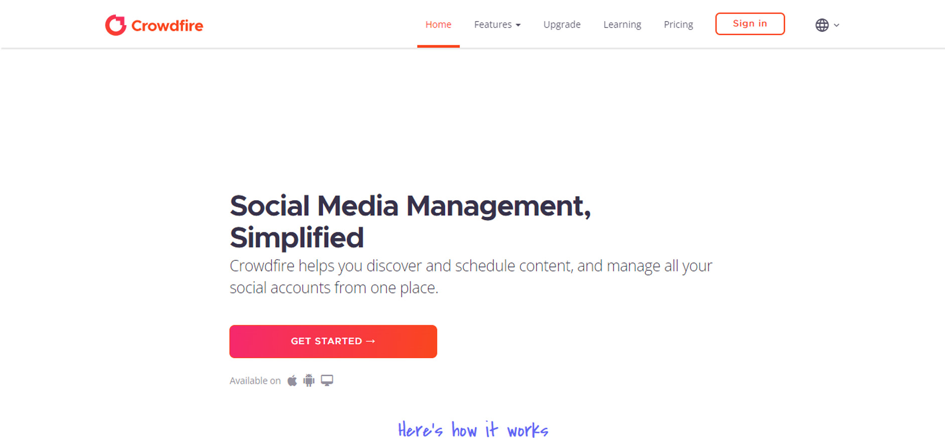 Screenshot Of Social Media Scheduler, Crowdfire