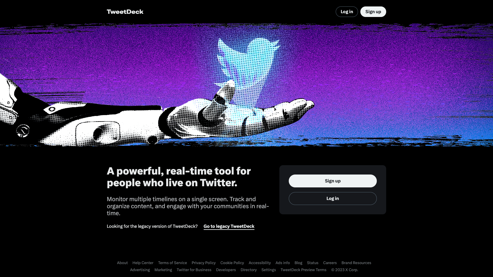 Tweetdeck Home Page