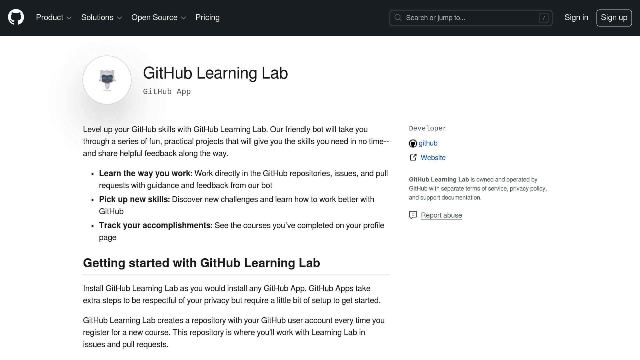 GitHub Learning Lab