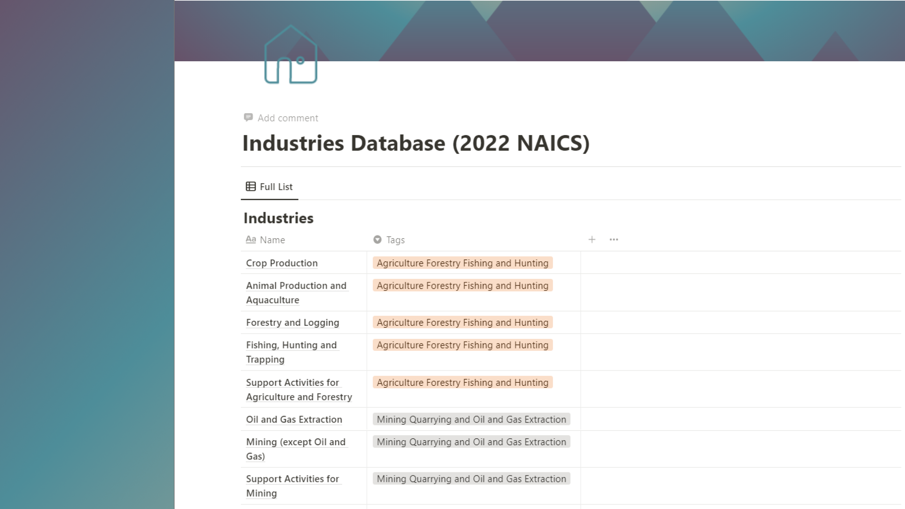List Of Industries For B2B Segmenting And Related Dropdowns (NAICS