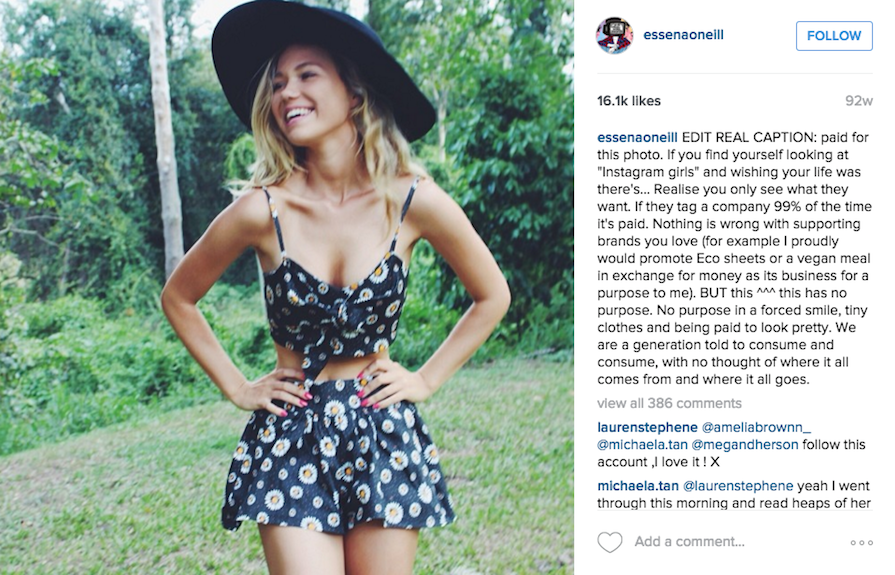 Essena Oneill: Paid Influencer Marketing on Instagram