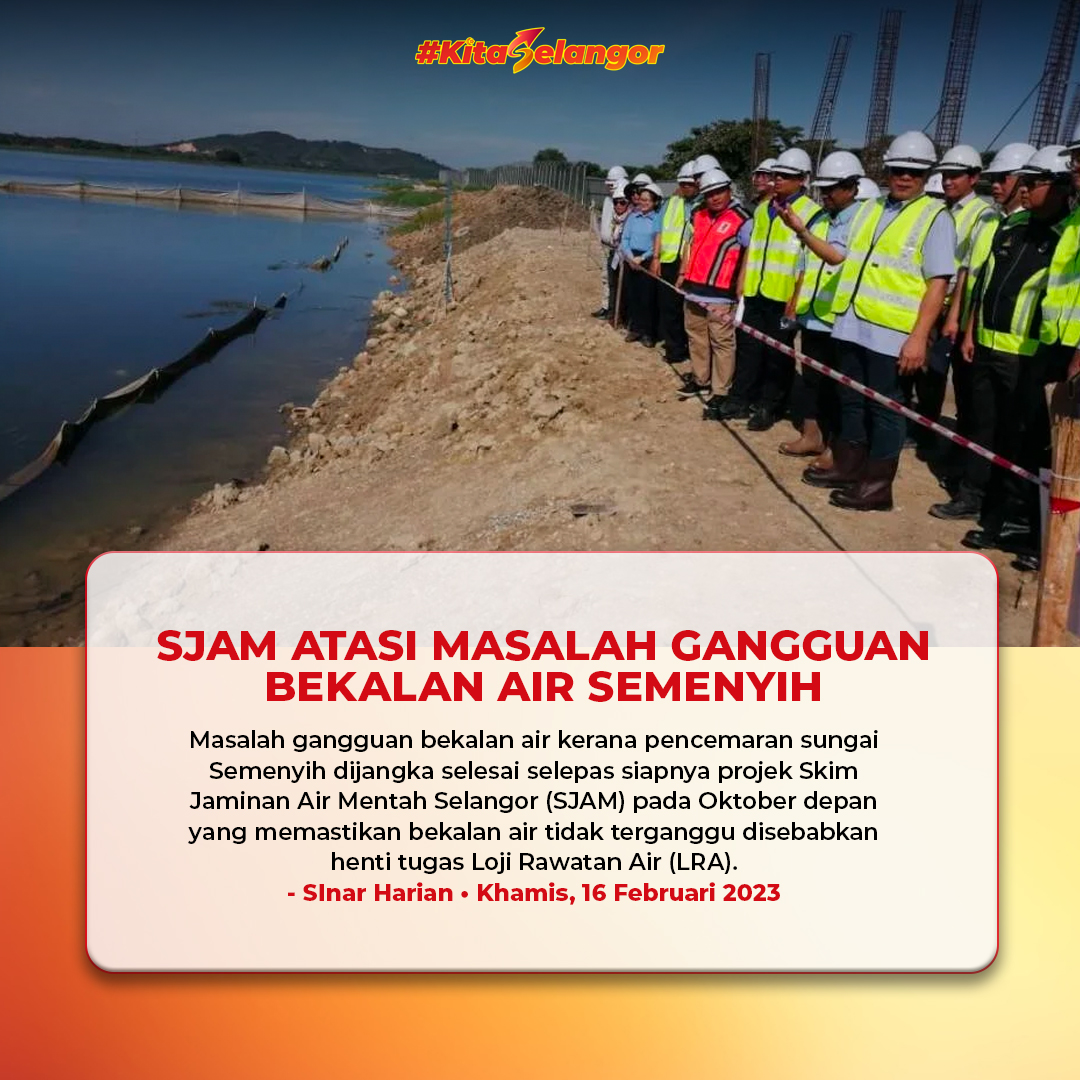 Masalah gangguan bekalan air kerana pencemaran sungai Semenyih dijangka