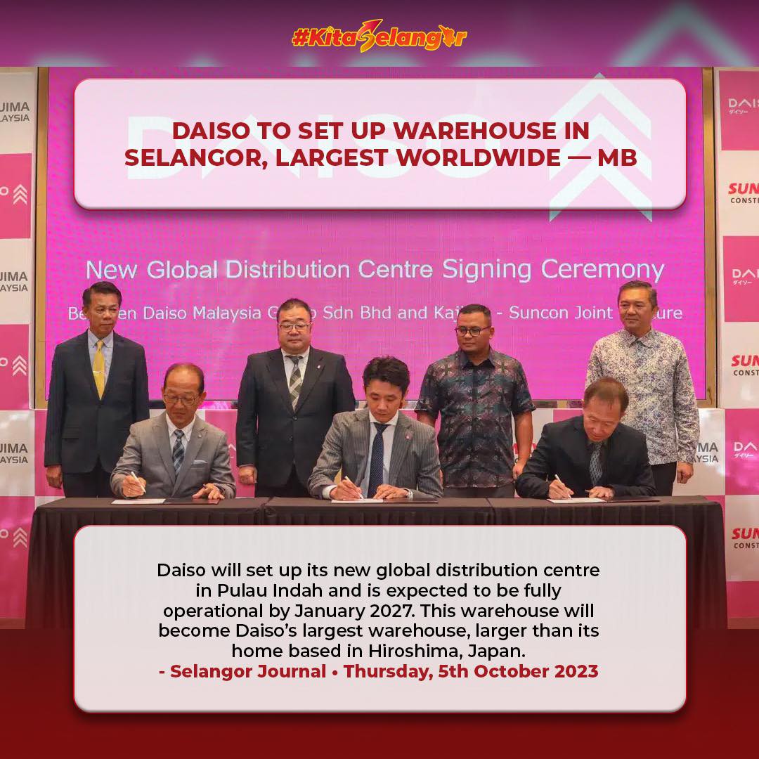 Daiso global distribution centre in Pulau Indah Inisiatif