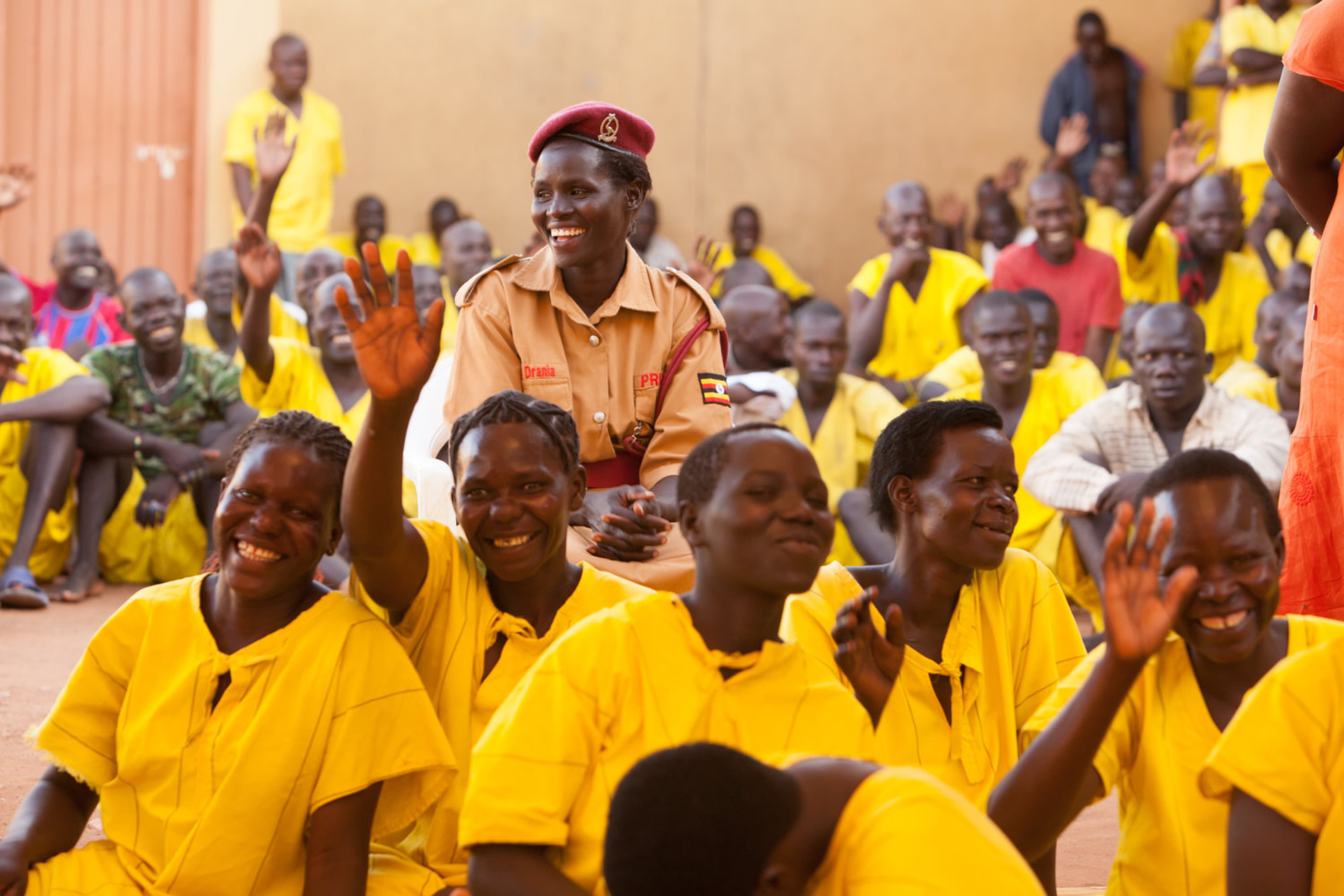 Justice Defenders crowd smiling laughing