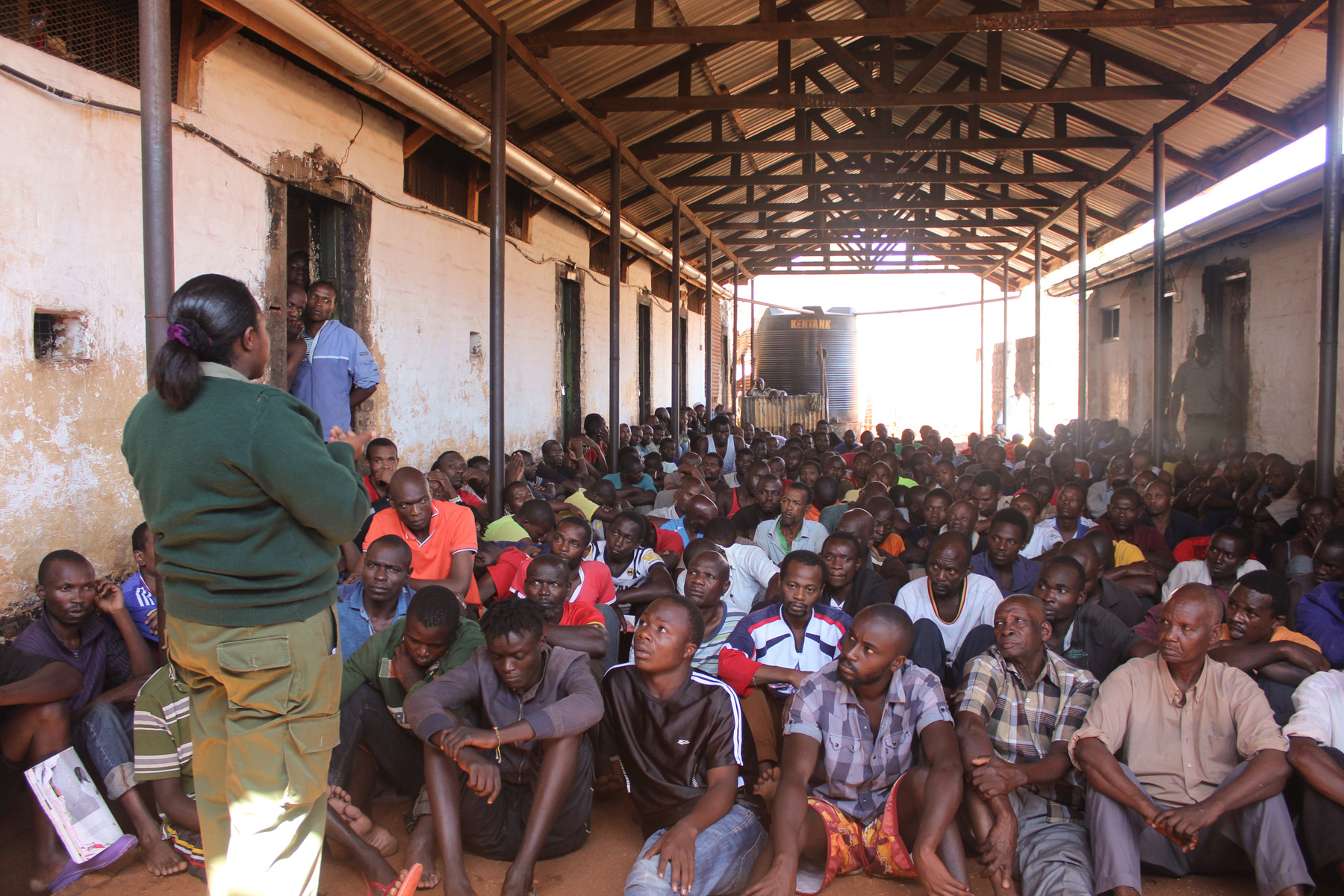 Legal aid session for remands at Luzira Prison, Uganda.