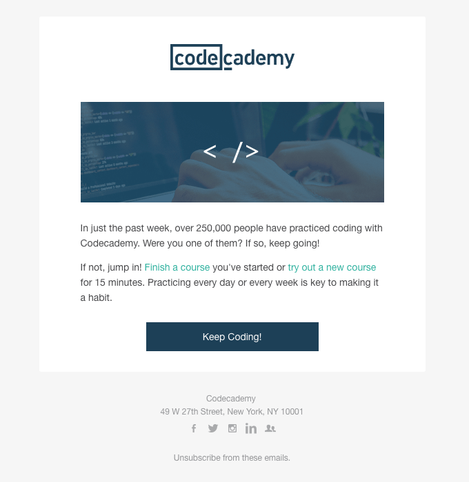 automation is an absolute must-have - codecademy email