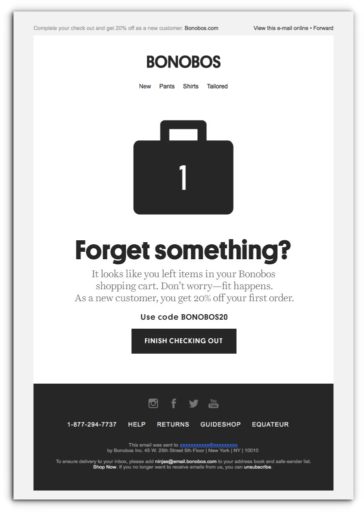 Bonobos - Ecommerce Business - Sendlane
