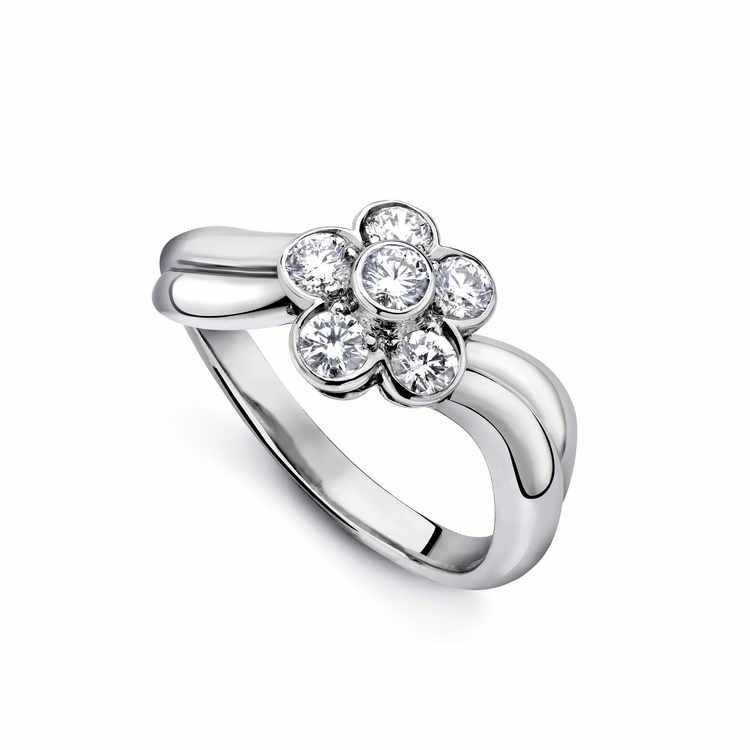 classic cluster diamond engagement ring