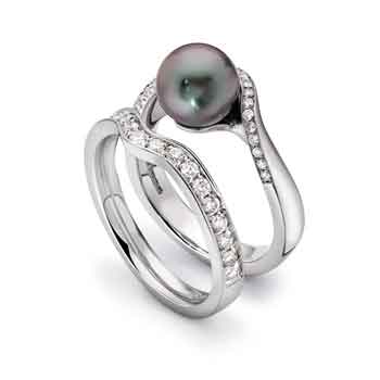 Pearl engagement ring